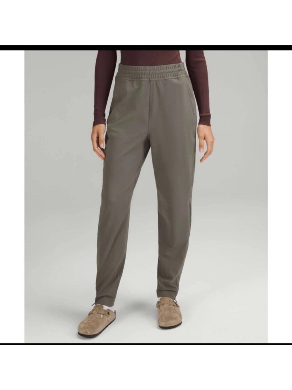 Lululemon Everlux High-Rise Jogger Zippered Ankle Green LW5FAYS Pants Stretch